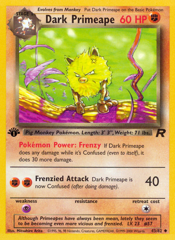 Dark Primeape (43/82) [Team Rocket 1st Edition]  Game Grid North Ogden