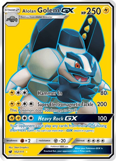Alolan Golem GX (Full Art) [SM - Crimson Invasion]
