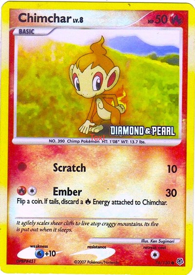 Chimchar (Diamond &amp; Pearl) [Burger King Promos]