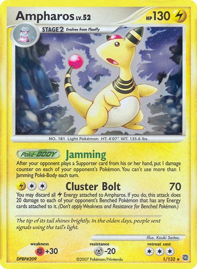 Ampharos - 1/132 (DP Secret Wonders) [Deck Exclusives]