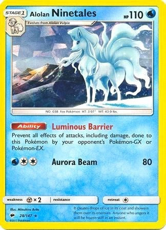 Alolan Ninetales - 28/147 (Cracked Ice Holo) [Deck Exclusives]