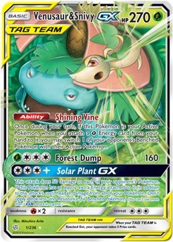 Venusaur &amp; Snivy GX [SM - Cosmic Eclipse]