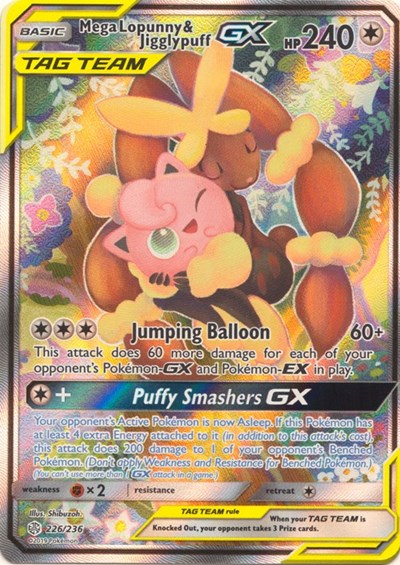 Mega Lopunny &amp; Jigglypuff GX (Alternate Art) [SM - Cosmic Eclipse]