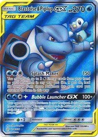 Blastoise &amp; Piplup GX (Full Art) [SM - Cosmic Eclipse]