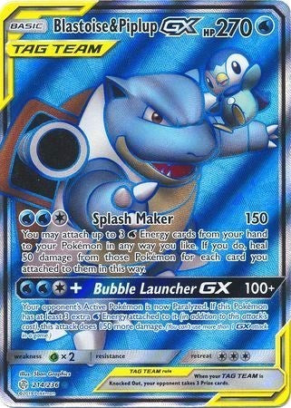 Blastoise &amp; Piplup GX (Full Art) [SM - Cosmic Eclipse]