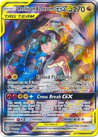 Reshiram &amp; Zekrom GX (Full Art) [SM - Cosmic Eclipse]