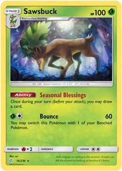 Sawsbuck - 16/236 (Prerelease Kit Exclusive) [Deck Exclusives]