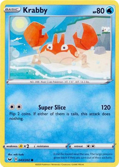 Krabby (043) [SWSH01: Sword &amp; Shield Base Set]