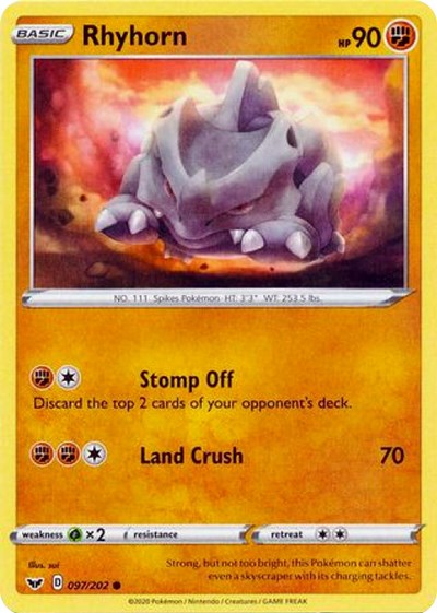 Rhyhorn (097) [SWSH01: Sword &amp; Shield Base Set]