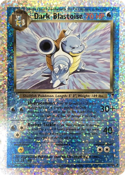 Dark Blastoise - S2/S4 (Box Topper) [Jumbo Cards]