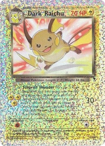 Dark Raichu - S3/S4 (Box Topper) [Jumbo Cards]
