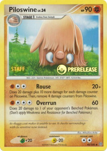 Piloswine - 46/100 (Prerelease Promo) [Staff] [Nintendo Promos]