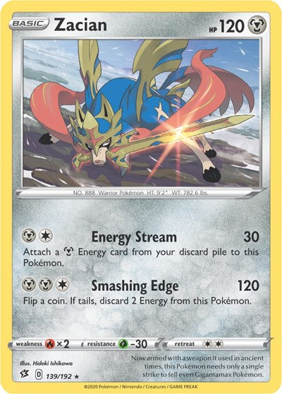 Zacian - 139/192 (Cracked Ice Holo) [Deck Exclusives]