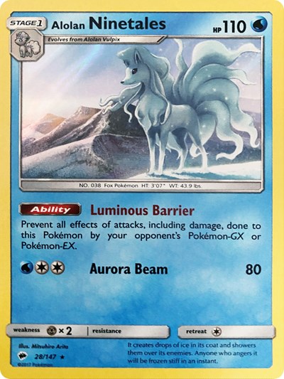 Alolan Ninetales - 28/147 (Water Web Holo) [Deck Exclusives]