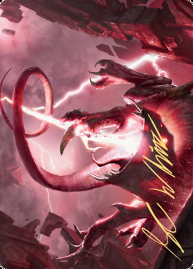 Thundering Rebuke Art Card (Gold-Stamped Signature) [Art Series: Zendikar Rising]