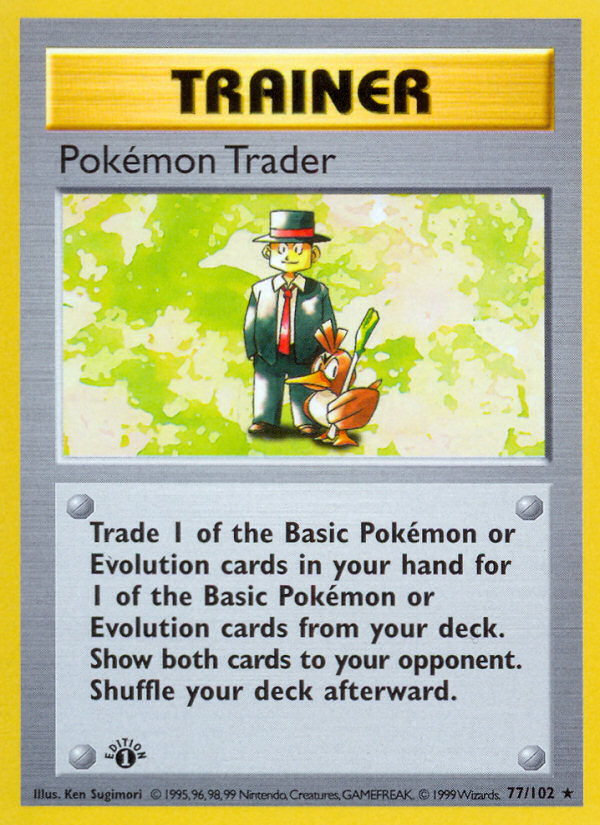 Pokemon Trader (77/102) [Base Set 1st Edition]