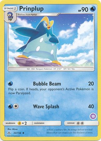 Prinplup (33/156) [Sun & Moon: Trainer Kit - Alolan Sandslash & Alolan Ninetales]