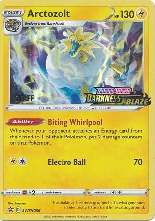 Arctozolt (Staff Prerelease Promo) (SWSH036) [Sword & Shield: Black Star Promos]