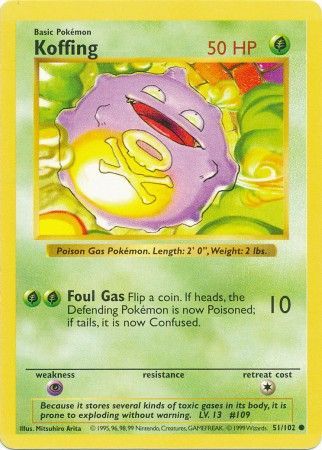 Koffing (51/102) [Base Set (Shadowless)]