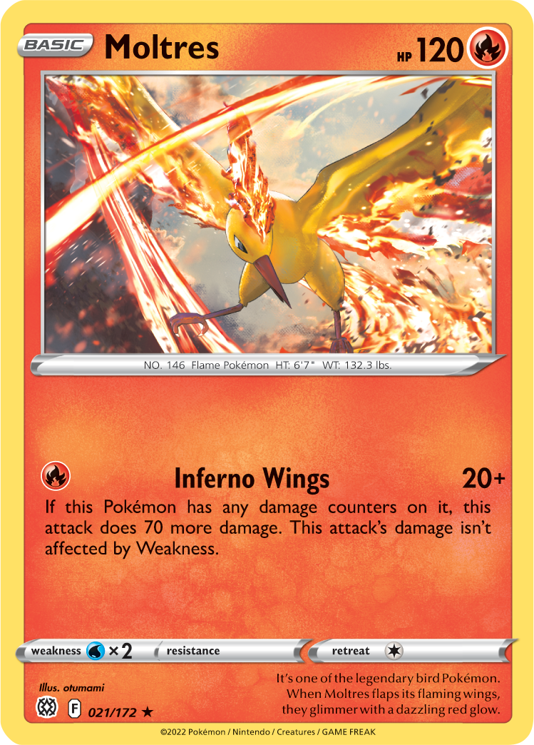 Moltres (021/173) (Theme Deck Exclusive) [Sword & Shield: Brilliant Stars]