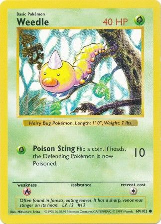 Weedle (69/102) [Base Set (Shadowless)]