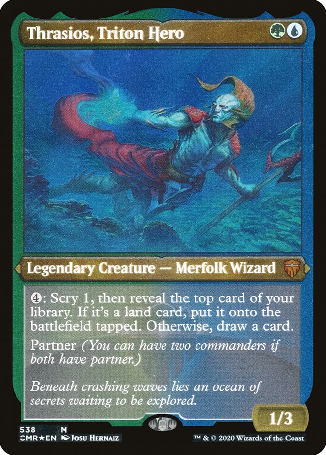 Thrasios, Triton Hero (Foil Etched) [Commander Legends]