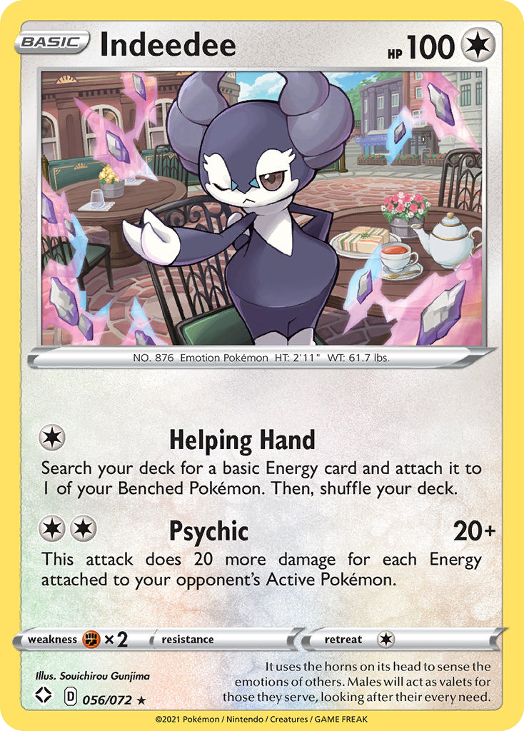 Indeedee (56/072) (Theme Deck Exclusive) [Sword & Shield: Shining Fates]