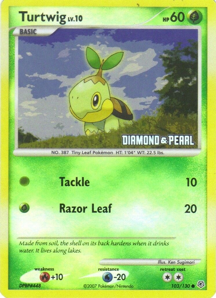 Turtwig LV.11 (77/100) (Platinum) [Burger King Promos: 2008 Collection]