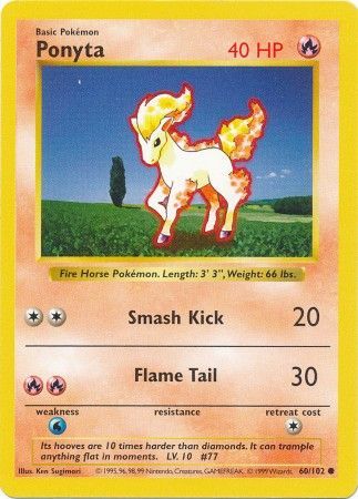 Ponyta (60/102) [Base Set (Shadowless)]