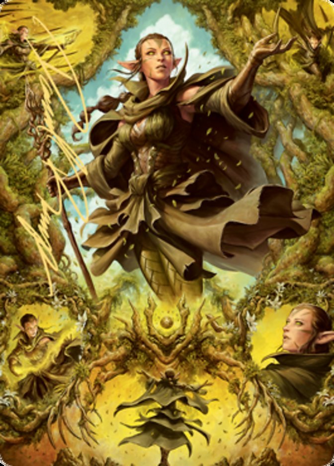 Nissa of Shadowed Boughs 2 Art Card (Gold-Stamped Signature) [Art Series: Zendikar Rising]