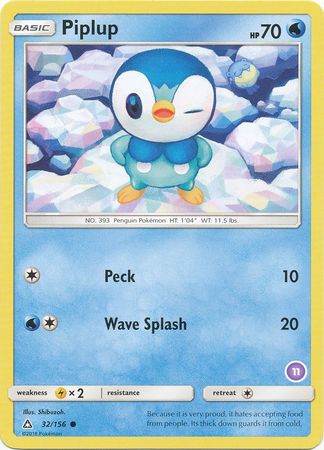 Piplup (32/156) [Sun & Moon: Trainer Kit - Alolan Sandslash & Alolan Ninetales]